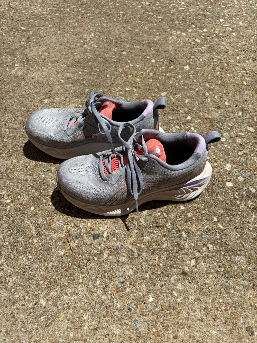 Women’s asics Gray and Coral Running Sneakers